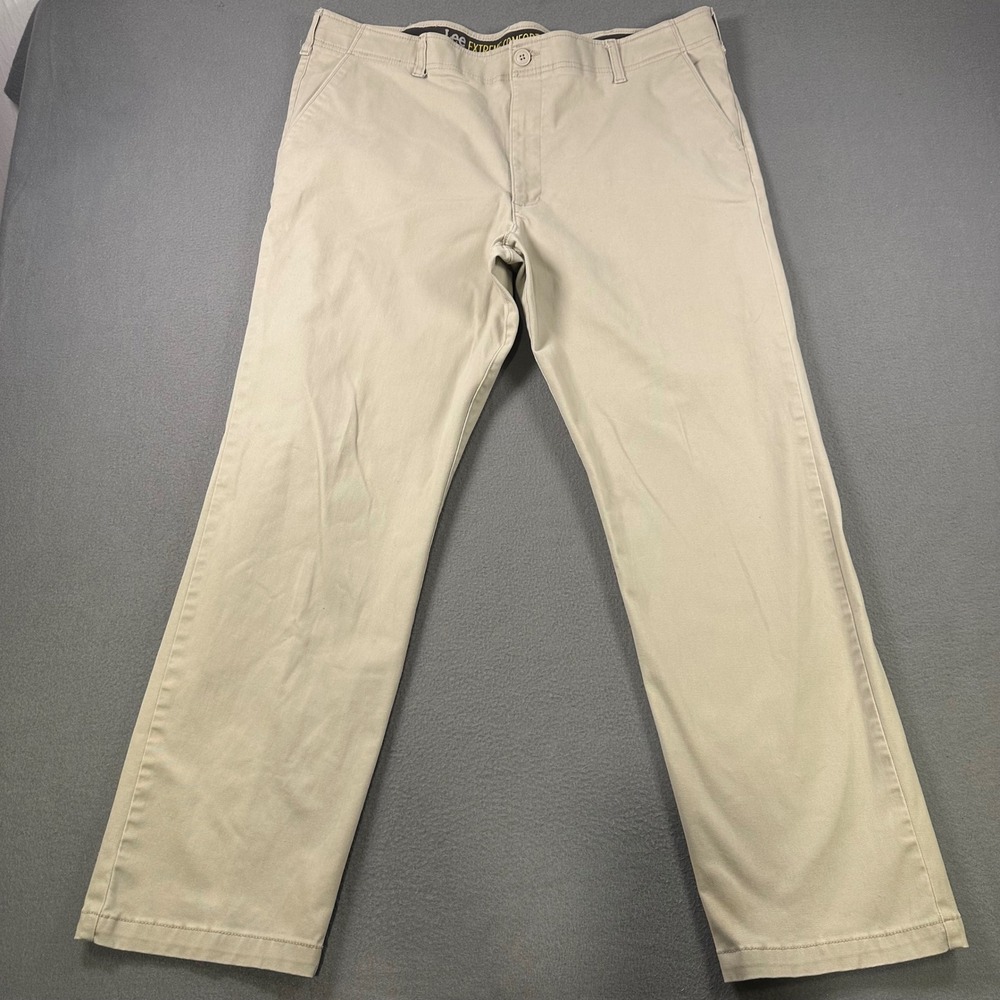 Lee Extreme Comfort MVP Straight Fit Khaki Pants Mens 42x32 Tan Performance